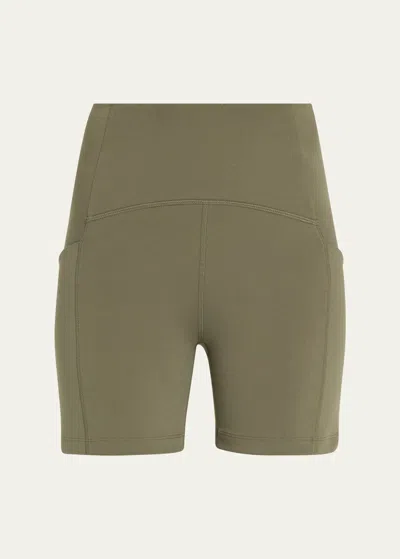 Beyond Yoga Powerbeyond Strive Biker Shorts In Modern Olive