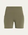 Beyond Yoga Powerbeyond Strive Biker Shorts In Modern Olive