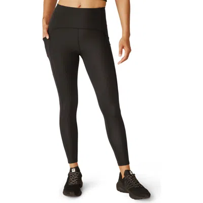Beyond Yoga Spacedye Tapered-leg High-rise Stretch-woven Leggings In Black