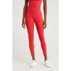 Beyond Yoga Spacedye Caught In The Midi Legging In Coral Glow Heather In Retro Red