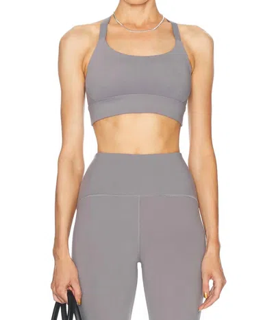 Beyond Yoga Powerbeyond Strive Long Line Bra In Iron Gray In Transparent