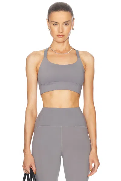 Beyond Yoga Powerbeyond Strive Long Line Bra In Iron Gray