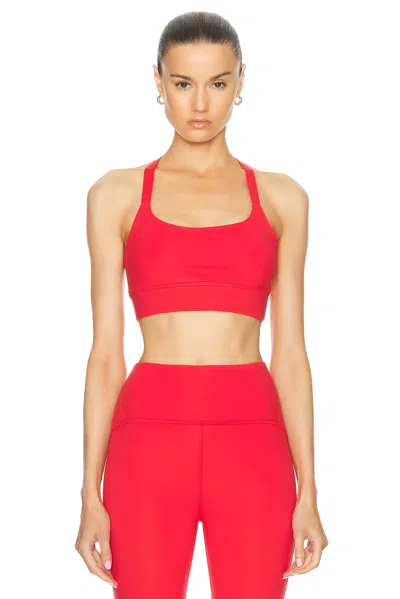 Beyond Yoga Powerbeyond Strive Long Line Bra In Retro Red