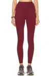 Beyond Yoga Spacedye Out Of Pocket High Waisted Midi Legging In Magenta Heather In California Merlot