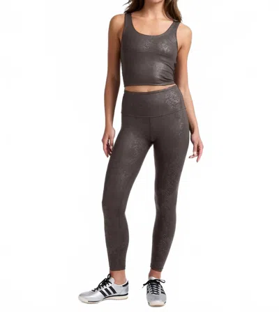 Beyond Yoga Powershine Sport Street Cropped Tank Top In Espresso Viper In Gray