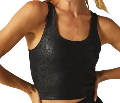Beyond Yoga Powershine Sport + Street Cropped Tank In Viper Black In Multi