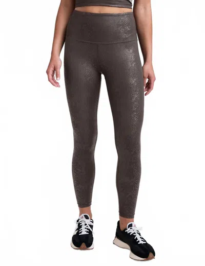 Beyond Yoga Powershine Viper High Waisted Midi Legging In Espresso Viper In Gray
