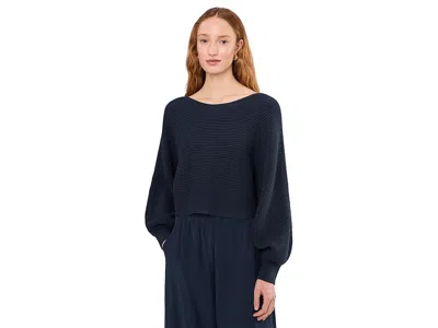 Beyond Yoga Ready For Barre Cropped Sweater In Blue