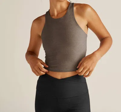 Beyond Yoga Refocus Crop Tank Top In Soft Umber Heather