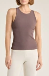 Beyond Yoga Refocus Rib Racerback Tank In Brown