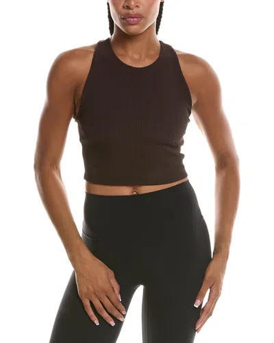 Beyond Yoga Refocus Ribbed Cropped Tank In Brown