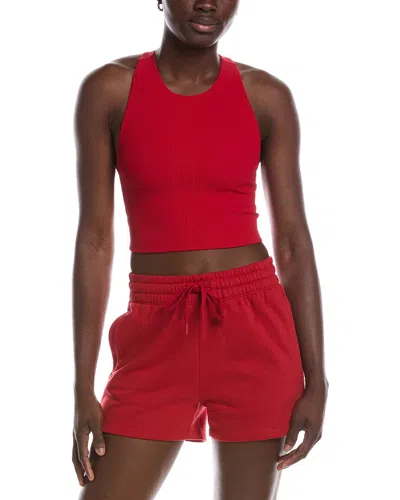 Beyond Yoga Refocus Ribbed Cropped Tank In Red
