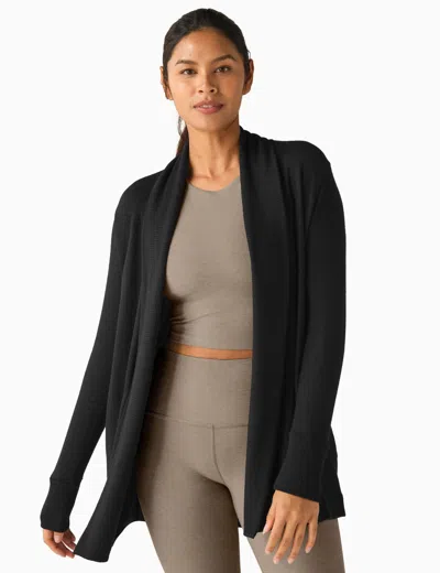 Beyond Yoga Relax Rib Cardigan In Black