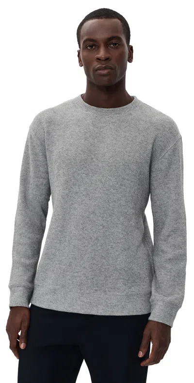 Beyond Yoga Rest Day Waffle Crewneck Sweatshirt Charcoal Heather In Gray