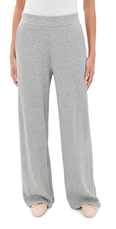 Beyond Yoga Rest Day Waffle Wide Leg Pants Heather Gray