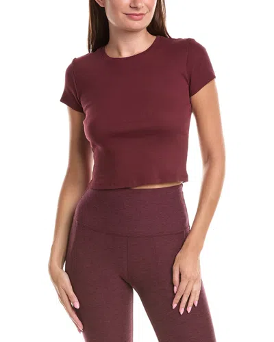 Beyond Yoga Rib Baby T-shirt In Burgundy