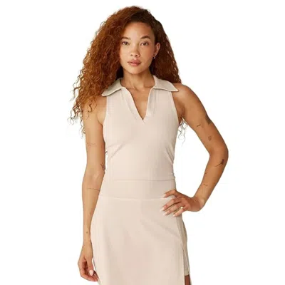 Beyond Yoga Rib Prep Tank Top Womens Cream V-neck Pullover Cropped Gbo2242 In White