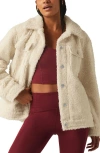 Beyond Yoga Rider Oversize Faux Shearling Shacket In Ivory
