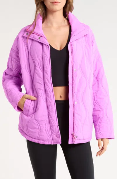 Beyond Yoga Roam Water Repellent Quilted Jacket In Purple