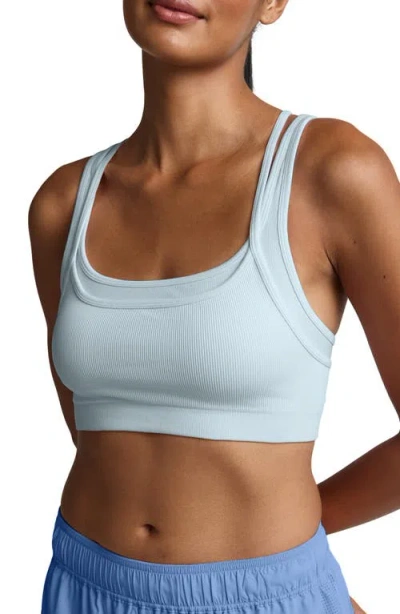 Beyond Yoga Seamless Moves Layered Sports Bra In Blue