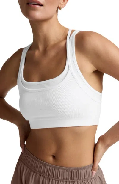 Beyond Yoga Seamless Moves Layered Sports Bra In White