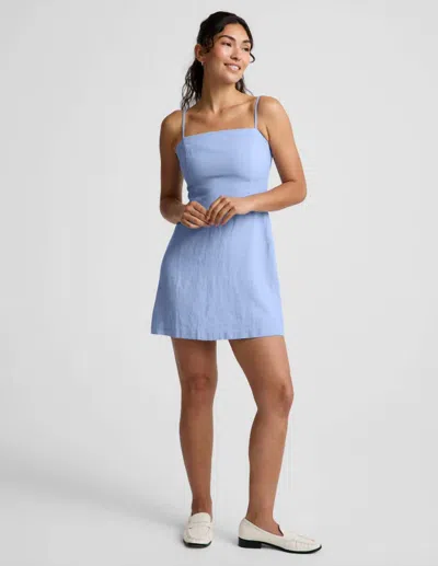 Beyond Yoga Seaside Softwash Linen Mini Dress In Periwinkle In Blue