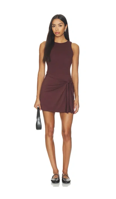 Beyond Yoga Serene Jersey Flex Wrap Mini Dress In Burgundy