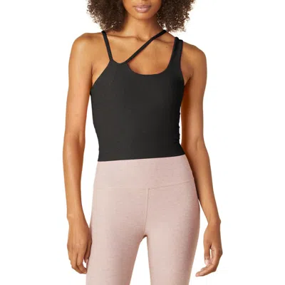 Beyond Yoga Shapeshift Asymmetric Crop Tank In Darkest Night