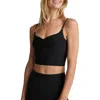 Beyond Yoga Shirred Crop Camisole In Darkest Night