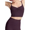 Beyond Yoga Shirred Crop Camisole In Purple