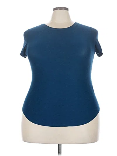 Pre-owned Beyond Yoga Short Sleeve Turtleneck In Blue