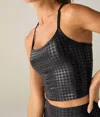 Beyond Yoga Slim Racerback High Cropped Tank In Houndstooth Black In Black