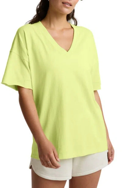 Beyond Yoga Softknit Better Than Ever Oversize V-neck T-shirt In Green