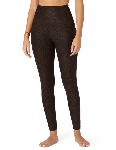 Beyond Yoga Softmark Caught In The Midi High Waisted Legging In Espresso Leopard In Brown