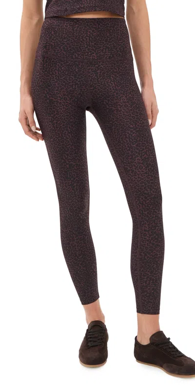 Beyond Yoga Softmark Caught In The Midi High Waisted Leggings Cocoa Plum Leopard In Multi