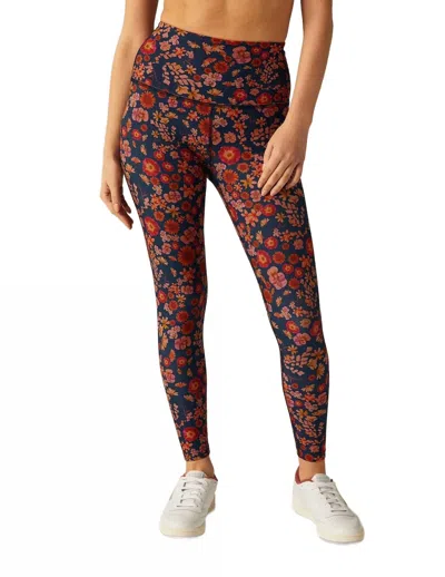 Beyond Yoga Softmark Caught In The Midi Leggings In Retro Press Floral In Multi