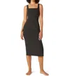 Beyond Yoga Womens Side Slit Polyester Midi Dress In Black