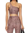 Beyond Yoga Softmark One Shoulder High Cropped Tank Top In Natural Snake