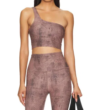 Beyond Yoga Softmark One Shoulder High Cropped Tank Top In Natural Snake