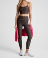 Beyond Yoga Softmark Slim Cropped Tank Top In Ditsy Leopard In Brown