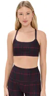 Beyond Yoga Softmark Slim Racerback Bra Dark Cherry Preppy Plaid In Multi