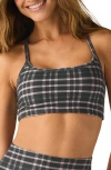 Beyond Yoga Softmark Slim Racerback Sports Bra In Preppy Plaid