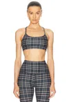 Beyond Yoga Softmark Slim Racerback Sports Bra In Preppy Plaid
