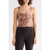 Beyond Yoga Softmark Square Neck Crop Tank In Animal Print