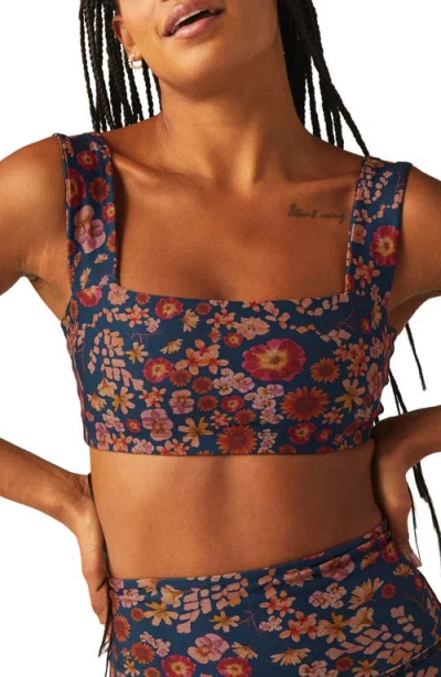 Beyond Yoga Softmark Squared Neck Sports Bra In Retro Press Floral