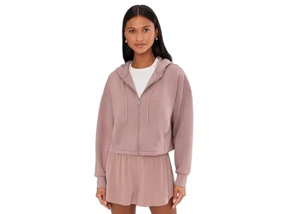 Beyond Yoga Softspring Full Zip Hooded Jacket In Pink
