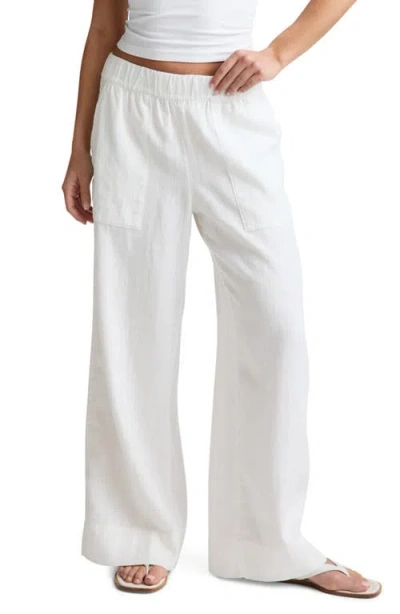 Beyond Yoga Softwash Wide Leg Linen Pants In White