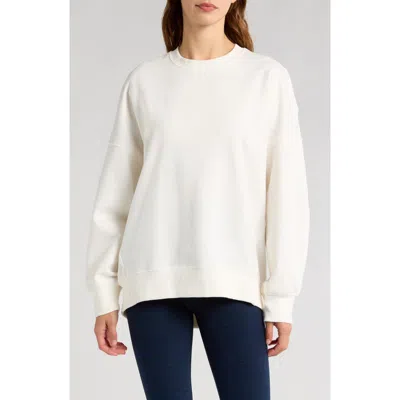 Beyond Yoga Solstice Oversize Cotton Blend Sweatshirt In White