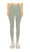 Beyond Yoga At Your Leisure Space Dye High Waist Midi Leggings In Sage