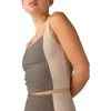 Beyond Yoga Space Dye Colorblock Crop Tank In Soft Umber Heather/eggshell